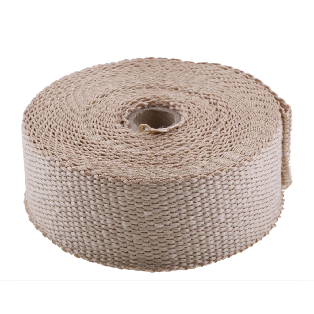 Motorcycle Cafe Racer Seat Brown +2' 32Ft Fiberglass Exhaust Heat Wrap Beige