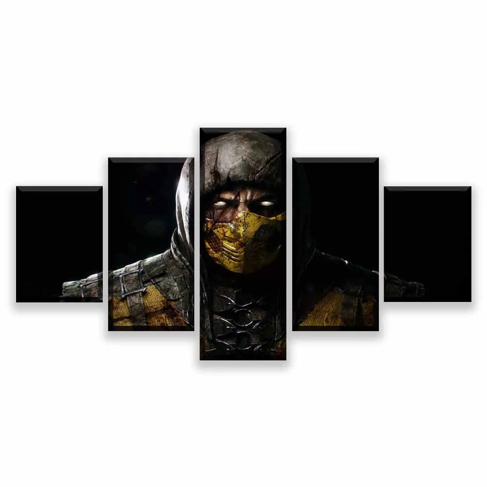 Художественная стена модульная подвесная картина Hd картина 5 шт. mmoral kombat игра печатная домашний плакат холст прикроватная фоновая Декорация