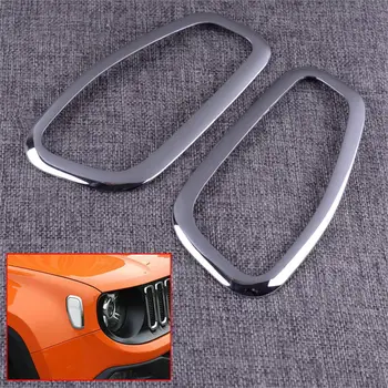 

DWCX 2pcs Silver Front Side Turn Signal Light Lamp Cover Trim Frame Fit For Jeep Renegade 2015 2016 2017 2018