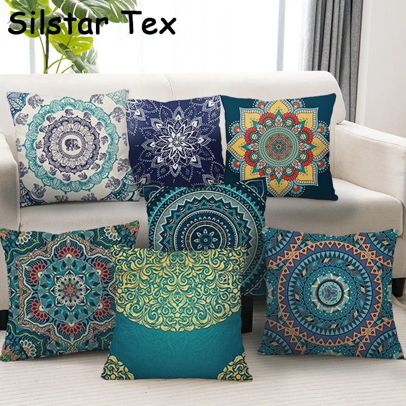 Silstar Tex наволочки с зеленой мандалой круглая Женская наволочка 45*45 для офисного
