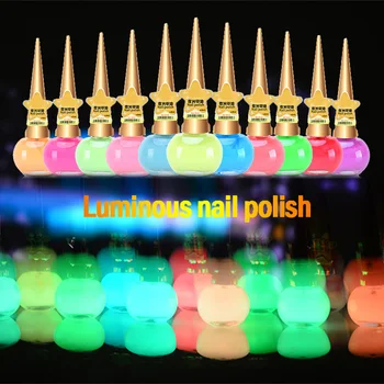 

14ML Glow in The Dark Neon Paint Color Fluorescent Nail Polish Varnish Luminous Nail Art Manicure SSwell