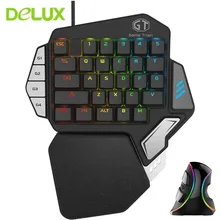 Deluxe T9X bir el mekanik oyun tuş takımı M618 artı RGB kablolu ergonomik dikey oyun fare kablolu klavye ve fare Combo kiti