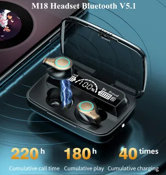 

M18/17 TWS Bluetooth 5.1 Earphones 2000mAh Charging Box Wireless Headphone 9D Stereo Waterproof Earbuds Headsets with Microphone