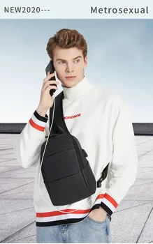 

A messenger bag for men, casual bag for men, multi-function chest bag, one-shoulder bag, cross-body backpack, popular logo bag