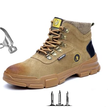 Chaussures de sécurité avec embout en acier pour homme, souliers de travail, de Sport, d'extérieur, à la mode, grande taille, hiver
