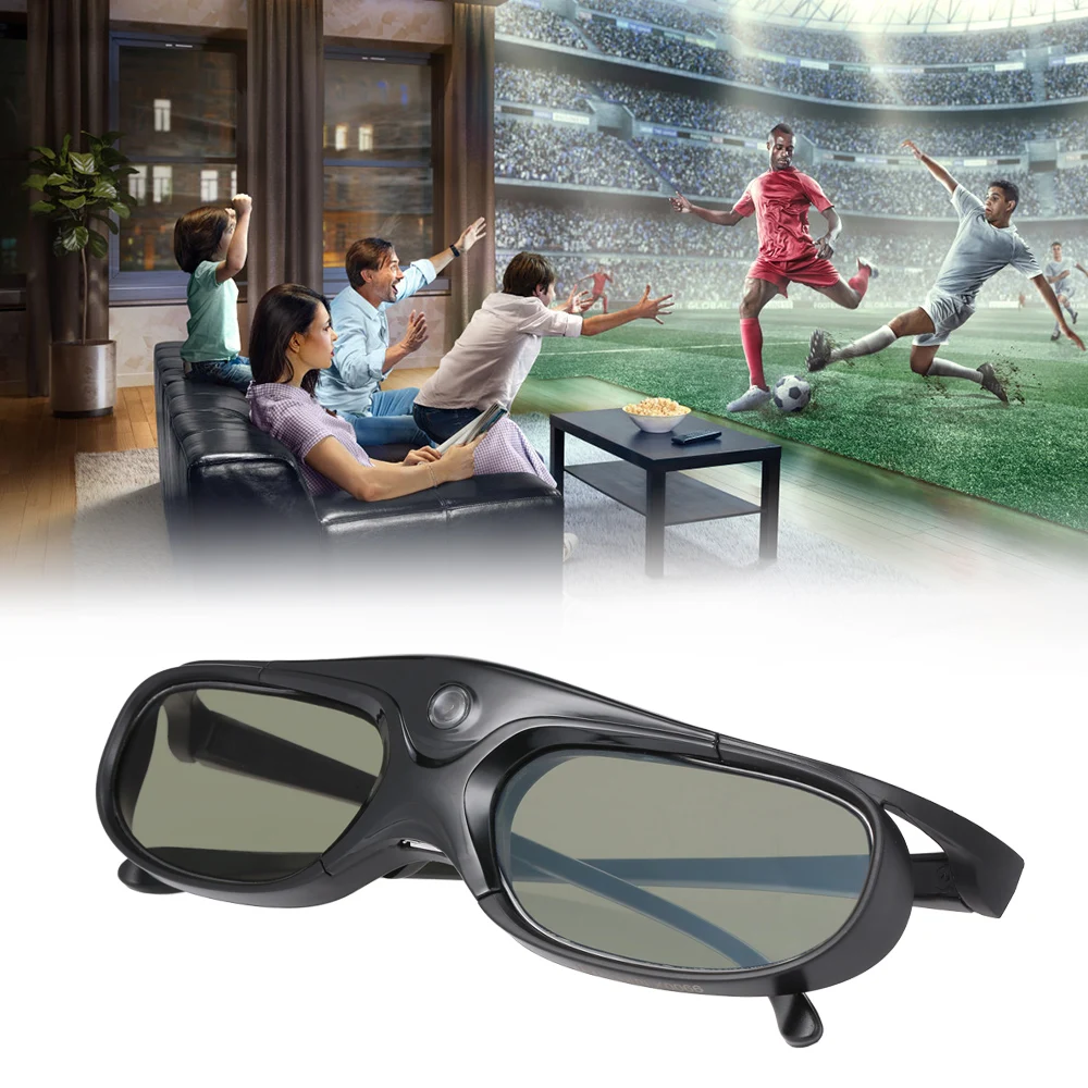 Projector 3D Glasses Active Shutter Rechargeable DLP-Link For All 3D DLP Projectors Optama Acer BenQ ViewSonic Sharp Dell