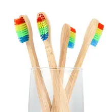 8 шт., мягкая Радужная щетина, Бамбуковая ручка, красочное отбеливание, Мягкая зубная щетка для чистки зубов, инструменты для ухода за полостью рта