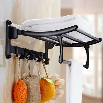 

Folding towel rack Stainless Steel 304 Bathroom towel shelf hanging rack bath Hardware accessories