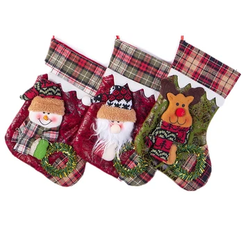 

Fashion-3Pcs Christmas Tree Hanging Party Tree Xmas Decor Christmas Stocking Gift Candy Bags Lovely Gift Bag for Children 28cm