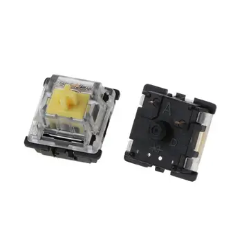 

10Pcs Mechanical Keyboard Gateron MX 3 Pin Yellow Switch Transparent Case J6PB