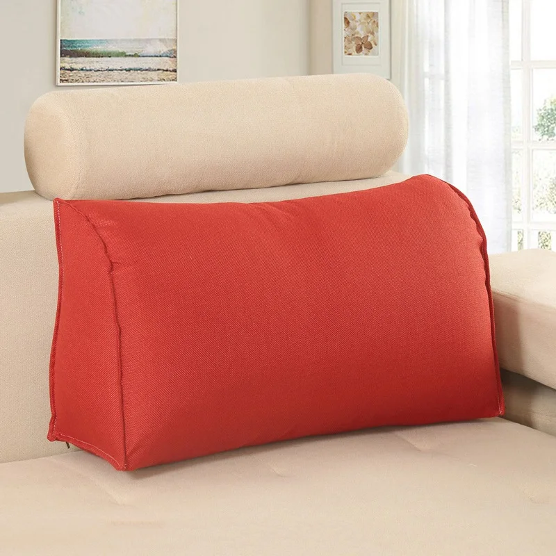 Solid Color Seat Cushion Ergonomic Design Waist Cushion Large Bed Pillow Breathable Backrest Cushion Detachable Home Textile