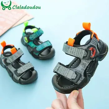

13.5-15.5cm Boys Beach Sandals Camouflage Fashion Toddler Boy Soft Summer Casual Sandals Green Anti-kick 2-4Years Old Flats Shoe
