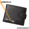 JINBAOLAI Men Wallets Genuine Cow Leather Short Zipper Hasp Male Purse Coin Pocket Card Holder Vintage Brand High Quality Wallet 1