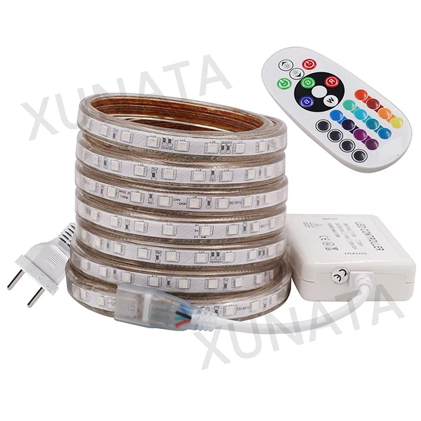 5050 RGB светодиодные полосы Водонепроницаемый 60 светодиодный s/m Белый/теплый белый гибкая лента светодиодный свет полосы для декорация внутри снаружи - Испускаемый цвет: RGB