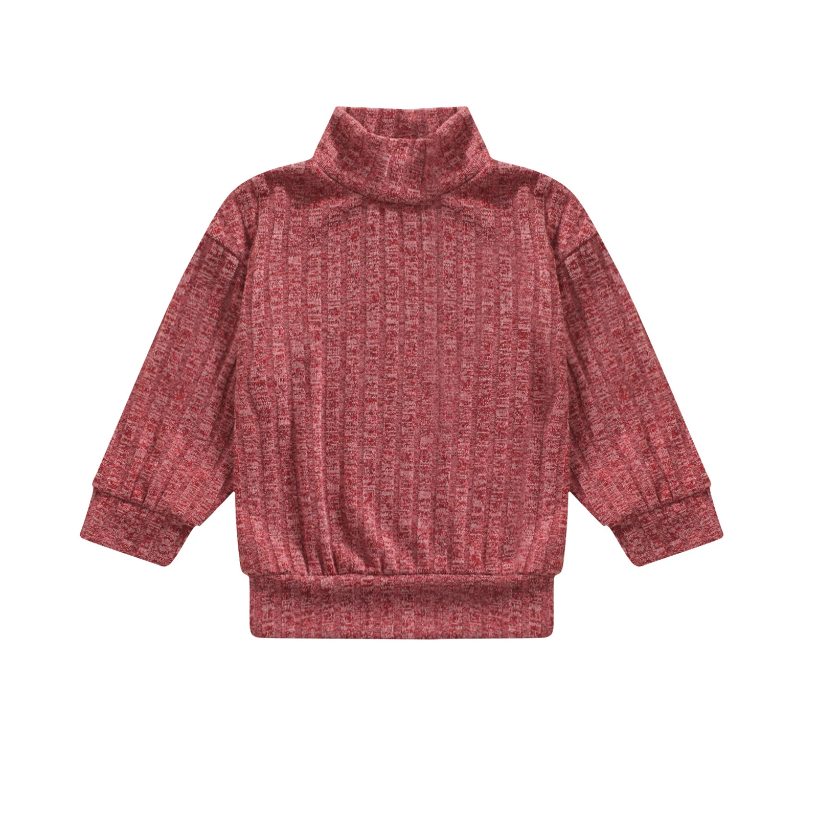 Пуловер детский однотонный с высоким воротником на возраст 2-7 лет | Детская