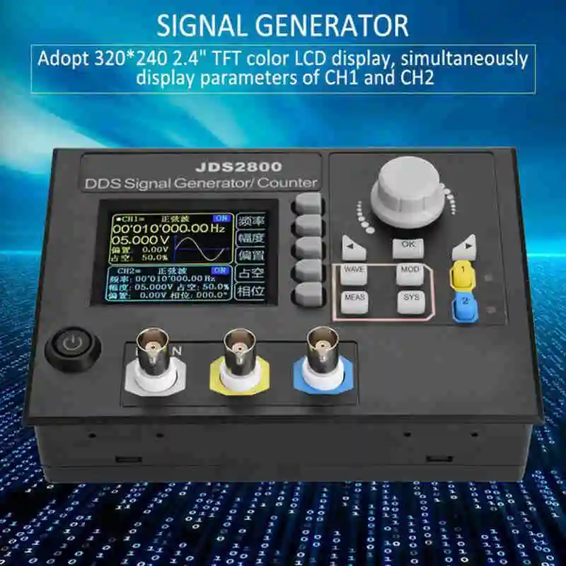 Jds2800 15Mhz Dual-Channel Dds Function Signal Generator Ac100-240V Arbitrary Waveform Signal Generator with Software Signal Sou