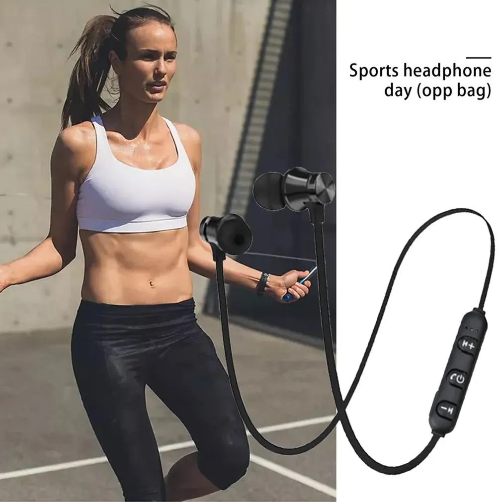Магнитные наушники Bluetooth 4,2, спортивные наушники для бега, беспроводная гарнитура с шейным ремешком, наушники с микрофоном, стерео музыка для всех смартфонов