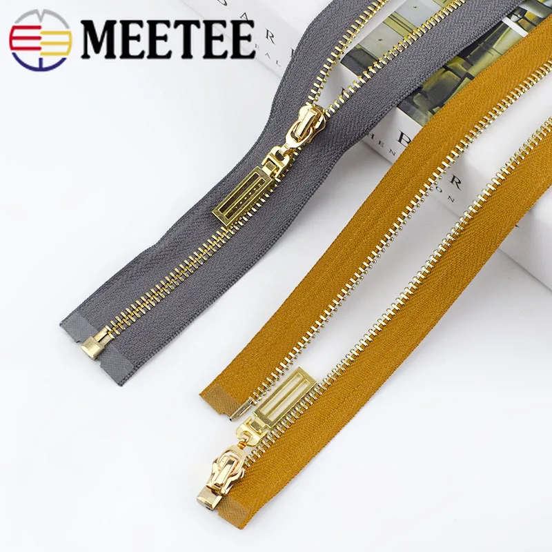 Meetee 1 шт./3 шт. 85 см 5# металлическая молния сплав Авто замок открытый конец украшения молния для куртки пальто DIY сумки пошив костюма аксессуар