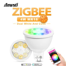 GLEDOPTO ZIGBEE Smart MR16 Plus Bulb RGBWW DC 12V Spotlight RGBCCT LED Lamp work with Alexa Echo Plus Voice Control ZIGBEE Hub