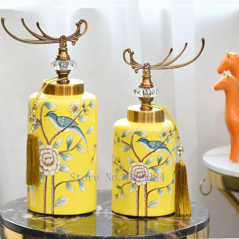 Creative Retro Ceramics Decorative Cans Storage Jar Candy Modern Home Decoration Desktop Crafts Furnishing | Дом и сад