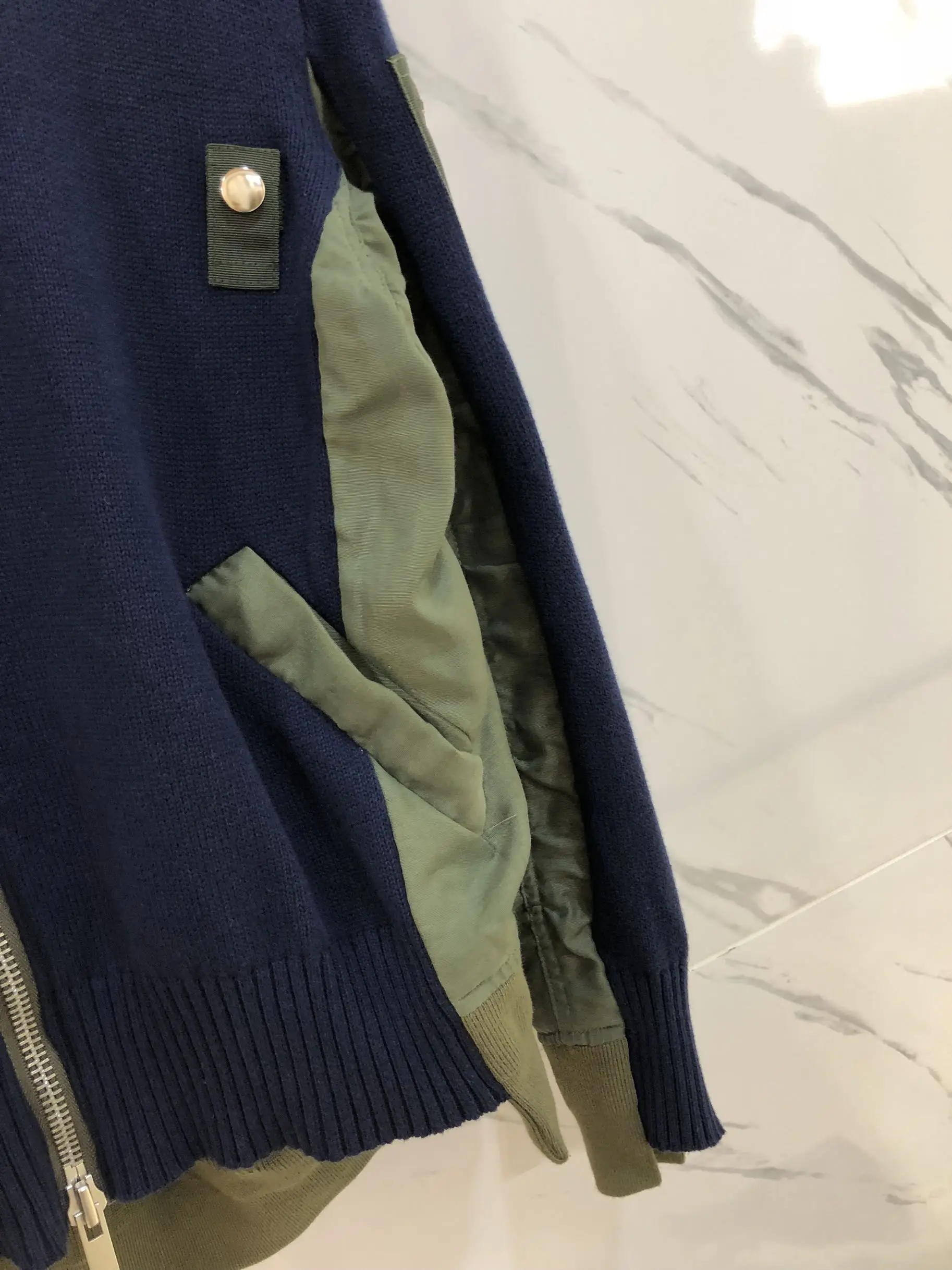2019FW Новая женская Повседневная Шерстяная трикотажная Лоскутная куртка женская Свободная куртка Верхняя одежда куртка 2 цвета ddxgz2