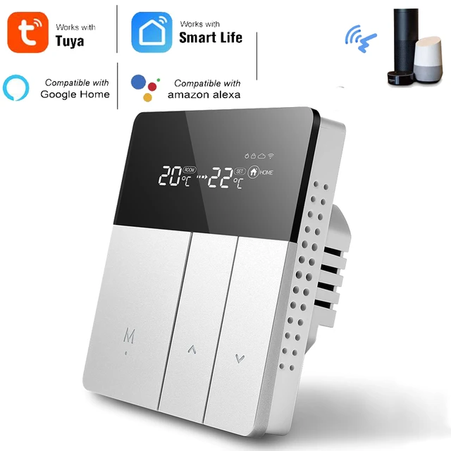 MINKUROW Termostato Wifi Inteligente, Termostato Programable Inteligente,  Termostato Conectado Wifi Inteligente, Compatible Con Alexa Google Home