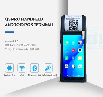 

Android Handheld Terminal Android Rugged PDA Barcode Camera Scanner Pos terminal built in thermal 58mm