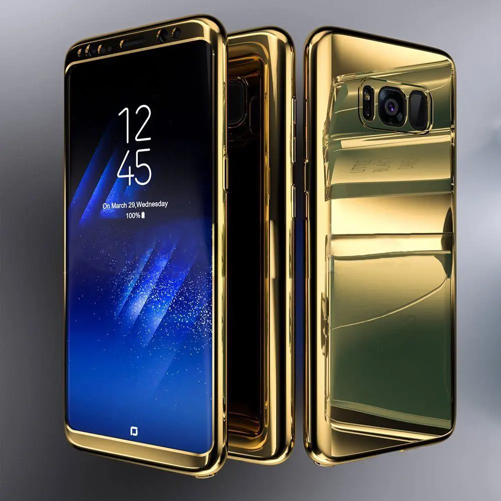 Для samsung Galaxy S10 чехол S10E S9 S8 Plus покрытие глянцевое зеркало 360 Защитная крышка для экрана для samsung S7 edge Note 8 9 A5 - Цвет: Gold