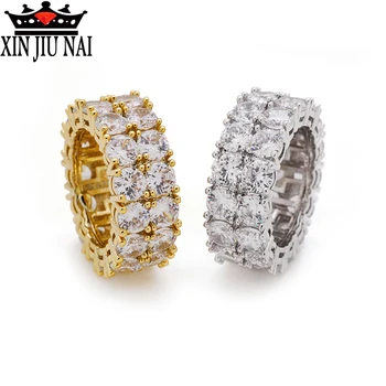 

Luxury Men's Punk Women's 18 K Golden Rhode Ring Anel Wedding Ring Fashion Jewelry Party with High Quality AAA Zircon Party CZ