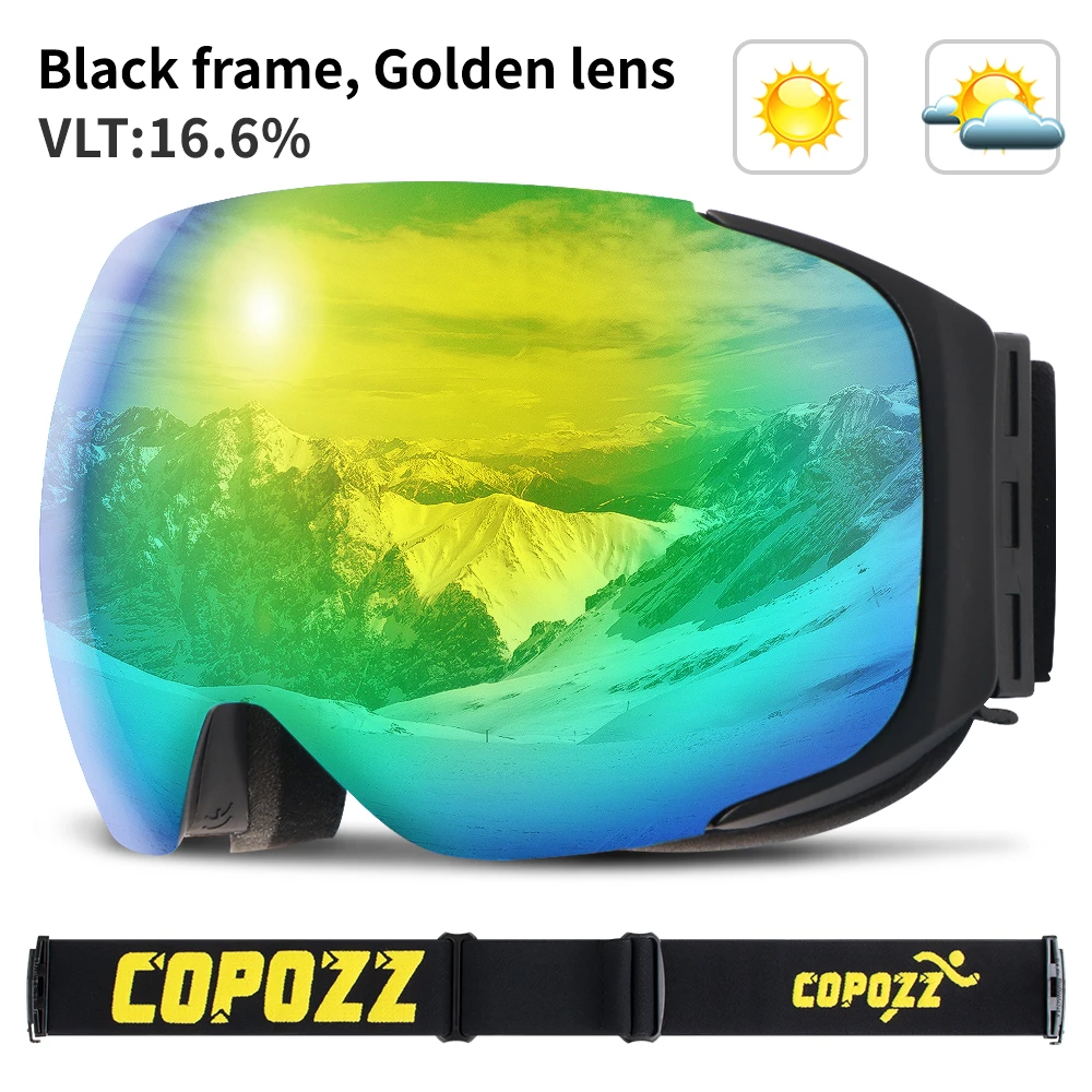 COPOZZ GOG-2181 Magnetic Ski Goggles with Quick-Change Lens and Case Set 100% UV400 Protection Anti-fog Snowboard Goggles for Men & Women - Image 4