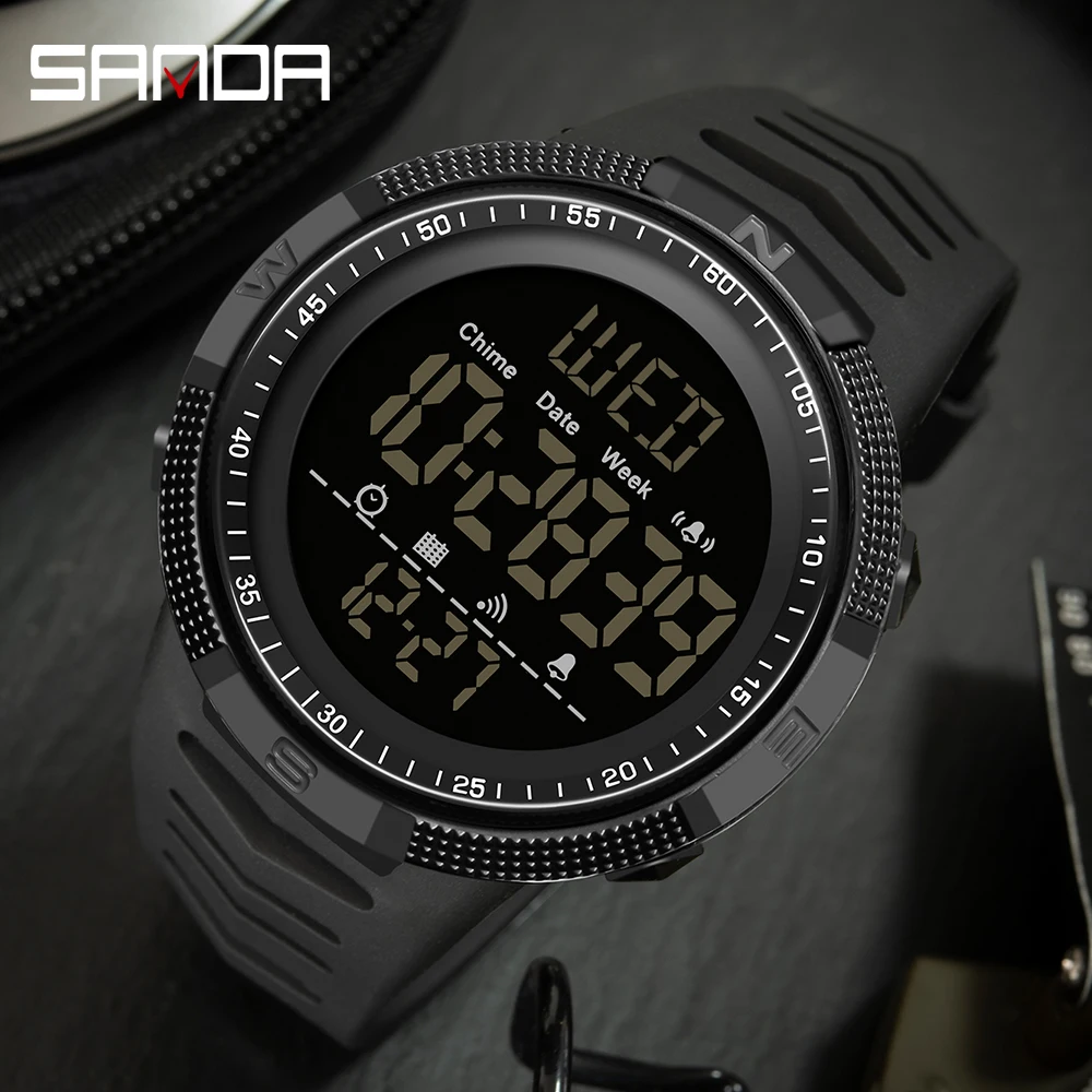 

SANDA New Fashion Military Men's Watches 50M Waterproof Sports Watch for Male LED Electronic Wristwatches Relogio Masculino