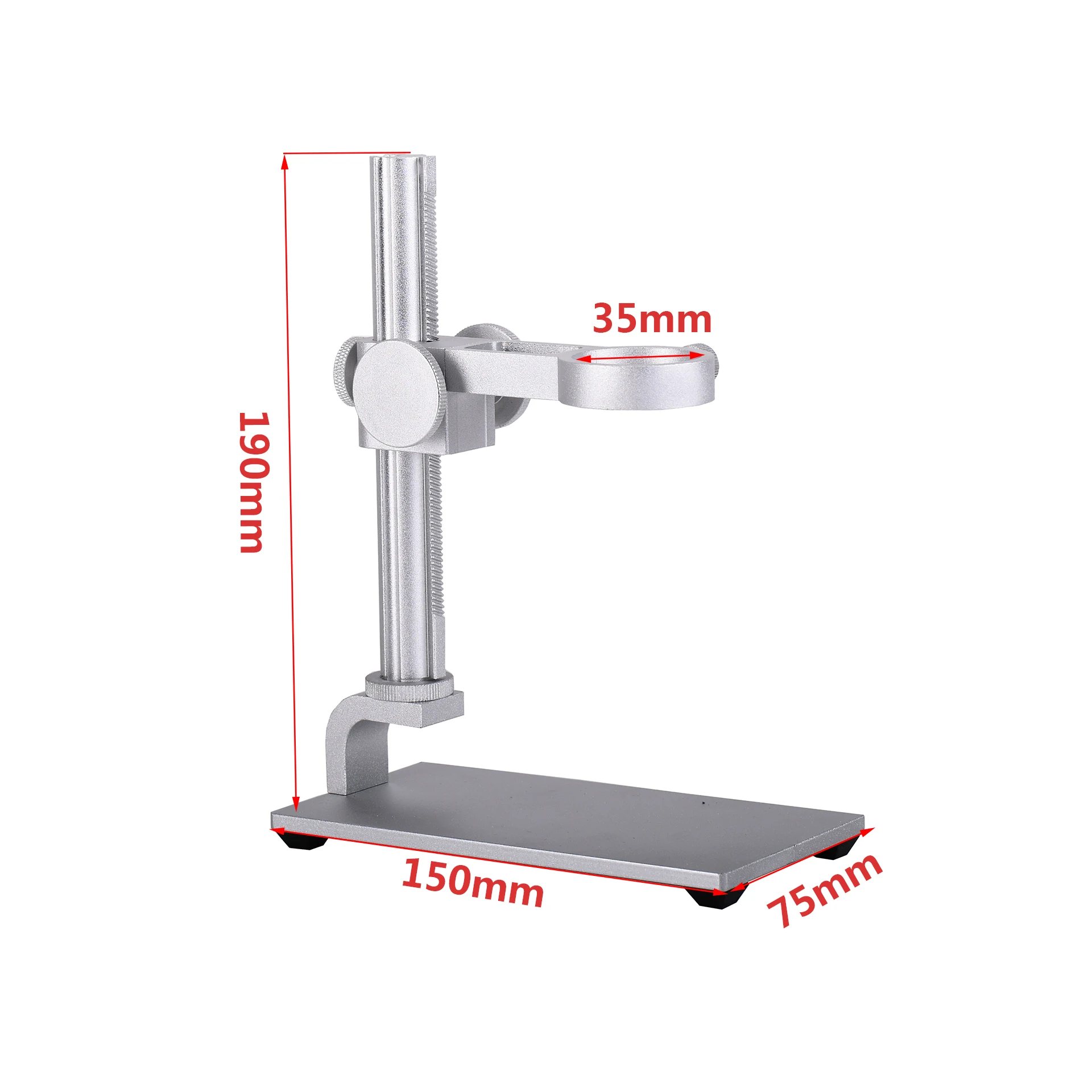 HAYEAR Mini Aluminum Alloy Stand USB Microscope Stand Holder Bracket Mini Foothold Table Frame for Microscope Repair Soldering Microscope Mount Microscope Arm Stand