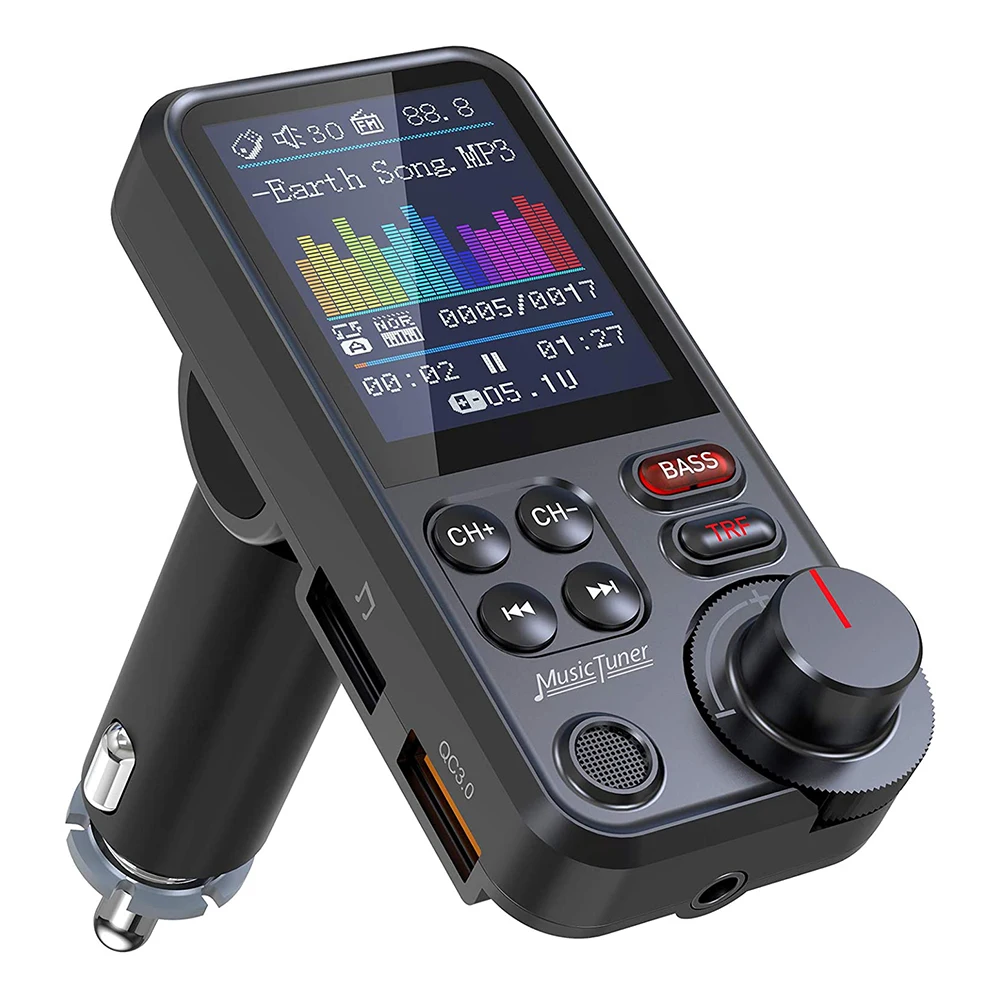 Bluetooth автомобильный беспроводной FM-передатчик радиоадаптер Aux поддерживает QC3.0
