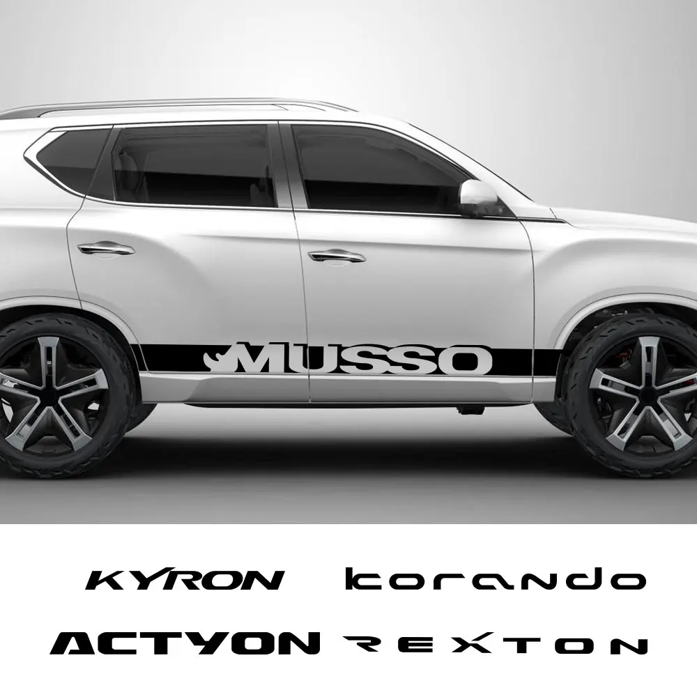 Наклейки на автомобильные линии 2 шт. наклейки Пленка Для SsangYong Korando Kyron Musso Rexton Tivoli