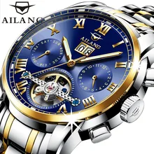 

AILANG 2021 Mechanical Tourbillon Luxury Sport Stainless Automatic Men's Wrist Watch Skeleton Luminous Calendar Men Watches 8505