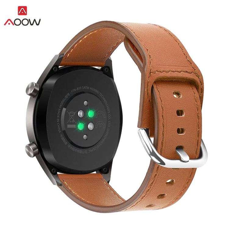 Браслет из натуральной кожи для huawei Watch GT Active 46 мм ремень с металлической пряжкой 22 мм ремешок для samsung gear S3 Honor Magic