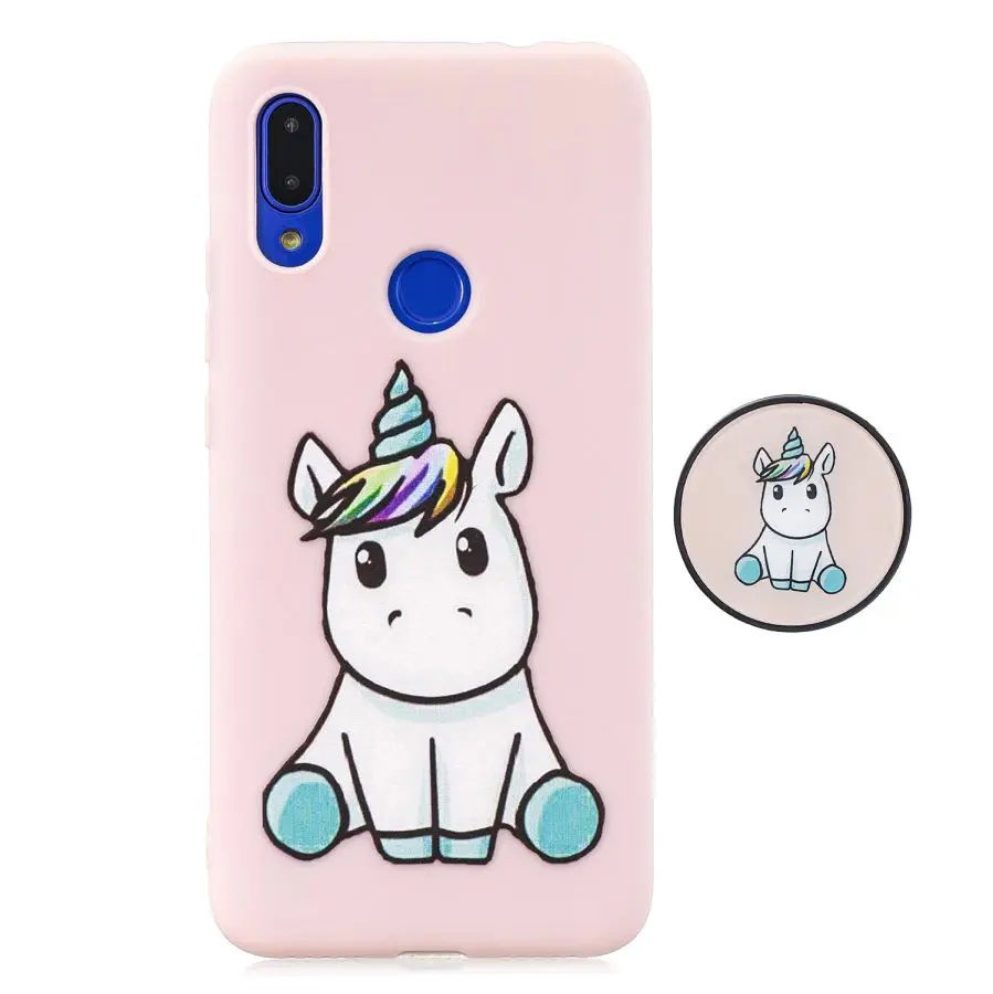 Huawei Y5 Y6 Y7 силиконовый чехол с мультяшным рисунком для huawei Y6 Prime Coque Honor 8S чехол милый Стенд мягкие чехлы для телефонов - Цвет: A1