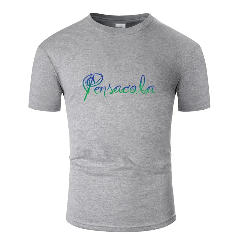 Популярная мужская футболка pensacola florida,, одноцветная, большой размер S~ 5xl, Мужская футболка с надписью, потрясающая, вырез лодочкой - Цвет: Men-Gray