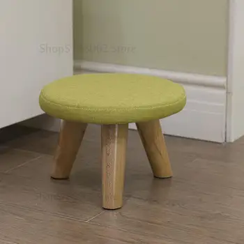 

Simple and Stylish Solid Color Stool Household Wood Shoes Stool Creative Round Cute Childrens Stool 29x29x30cm