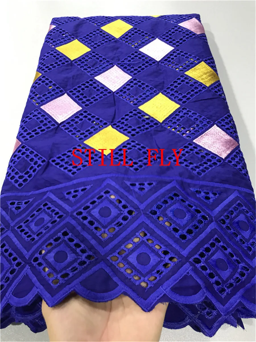 

STILL FLY royal blue swiss voile lace in switzerland african dry lace 2019 high quality dubai fabric swiss cotton lace 5yard/lot