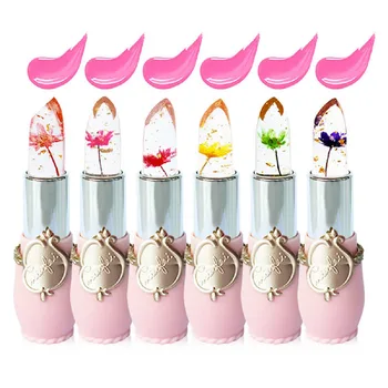 

Crystal Jelly Lipstick Flower Magical Temperature Change Color Lip Balm Makeup MH88