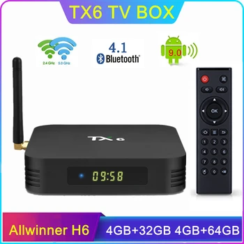 

Smart Android 9.0 TV Box TX6 4GB RAM 64GB 5.8G Wifi Allwinner H6 Quad Core USD3.0 BT4.1 4K Google Player Tanix Set Top Box