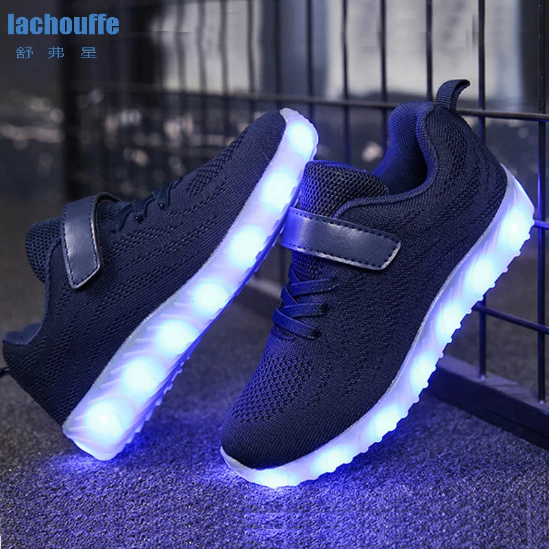 

Kids Sneakers Running/basketball USB Charge LED Shoes for Boys /girls/children Liminous Baby Mesh Sport Boy Led Light Sneaker