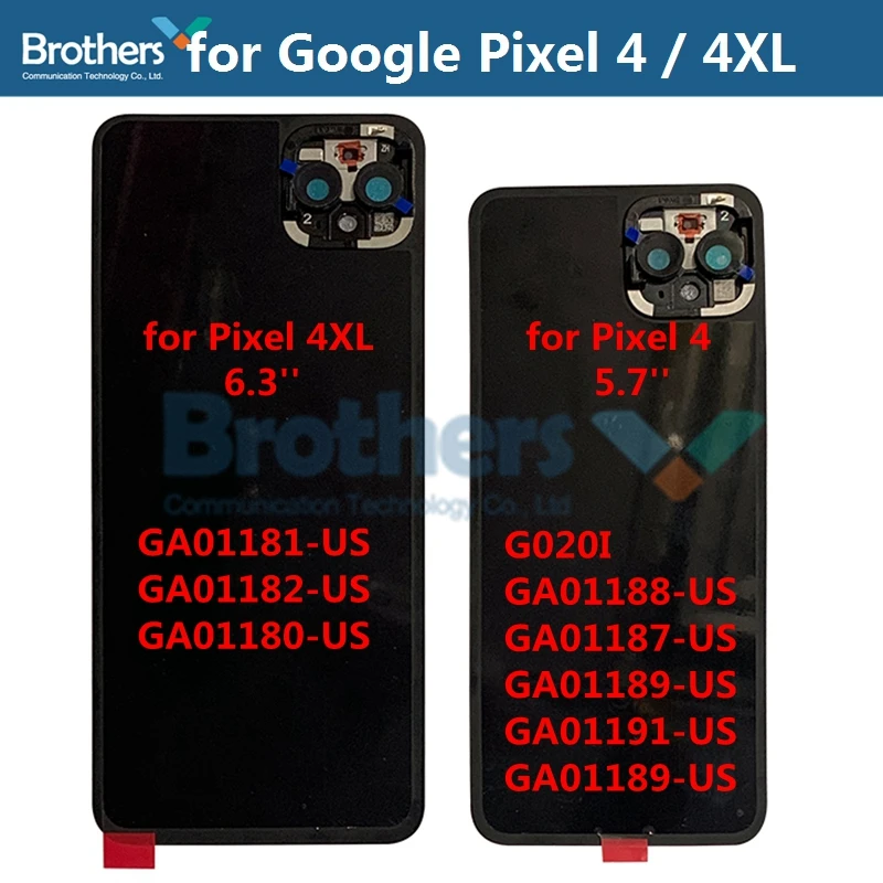 Корпус батареи для Google Pixel 4 4XL, задняя крышка, чехол для Pixel4 с объективом камеры, стекло, клей, дверь, задний корпус, запчасти для телефонов