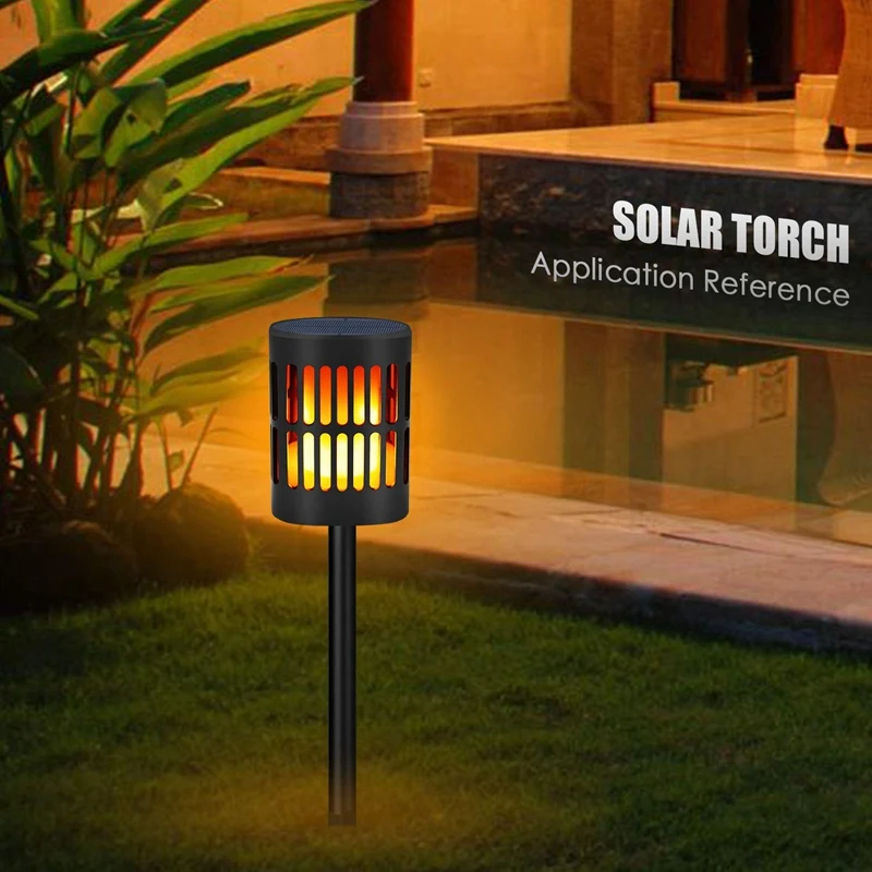 1 Pcs Waterproof Flickering Flames Solar Lights Solar Torch Lights Outdoor Hanging Lanterns Solar USB Charging Solar Lanterns