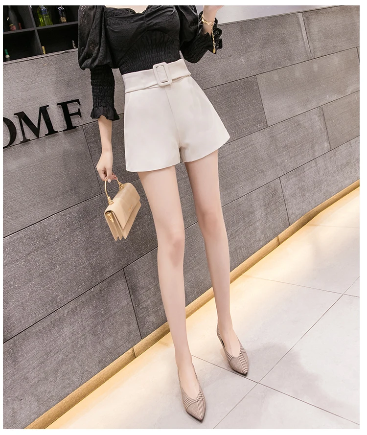 Харадзюку корейские женские шорты летние с высокой талией и карманами широкие брюки женские шорты с поясом размера плюс уличная короткая женская одежда