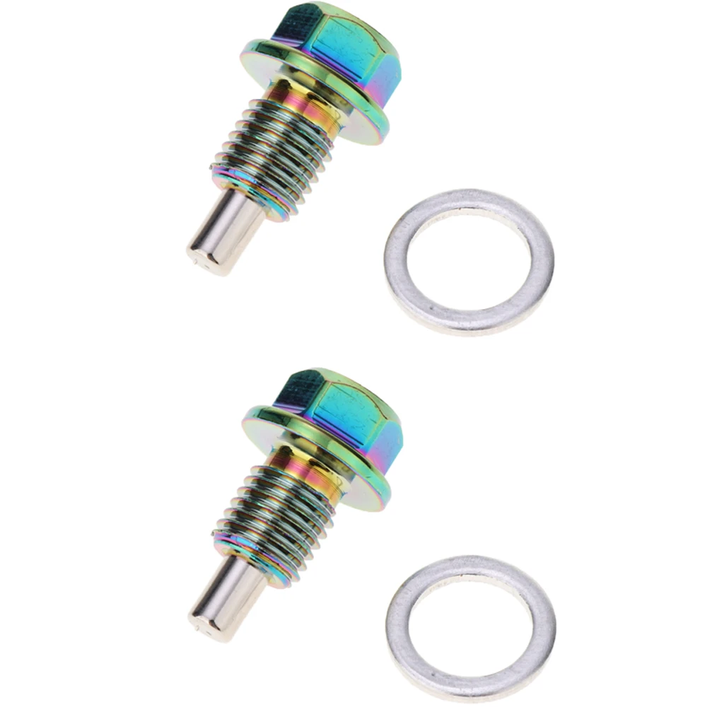 2 Pcs Universal  Oil Drain Plug Anodized M12x1.5 For All Car