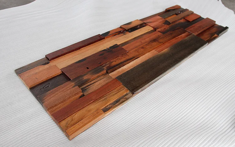 US $235.60 90x30cm Lengthened Old Ship Wood Mosaic tile 1box 4pieces Decorative Wall Panel 3D Art Pattern Wood Mosaics Tile For Home Decor