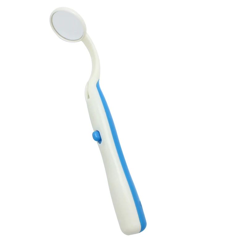 1 Pcs 4 Colors Oral Dental Teeth Checking Mirror With LED Light 23mm Bright Mouth Mirror Illuminated Tooth Care Accessories - Цвет: dark bule