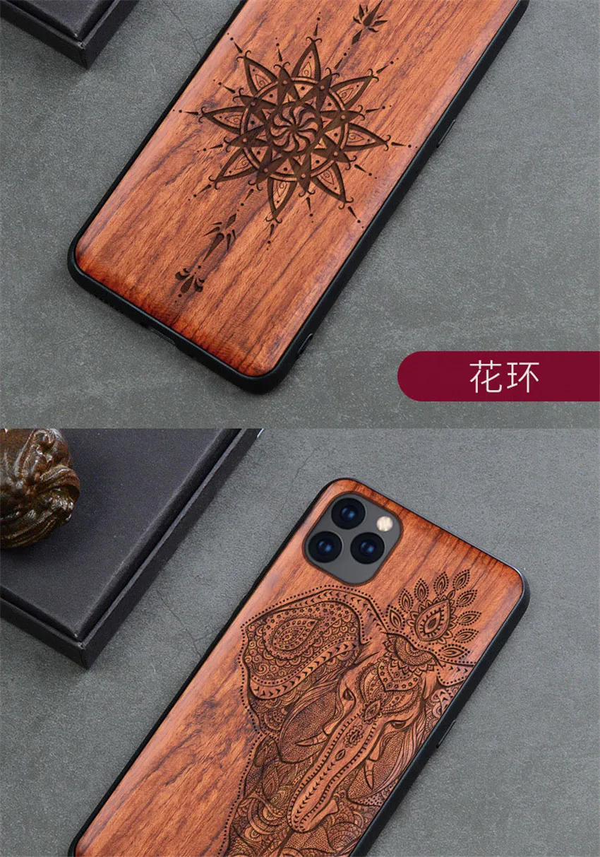 Резной деревянный чехол для iPhone 11 iPhone 11 Pro ударопрочный чехол TPU бампер чехол для iPhone 11 Pro Max чехол деревянный футляр
